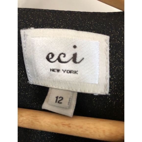 ECI NY BLACK AND GOLD SHEATH DRESS SZ 12 - Picture 5 of 9